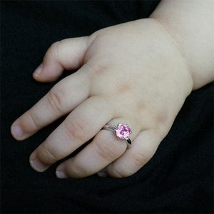 Newborn Baby 925 Sterling Silver Ring Pink Created Zirconia Photo Prop MXFR8208