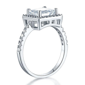 1.5 Ct Princess Created Zirconia Solid 925 Sterling Silver Wedding Anniversary Engagement Ring Jewelry MXFR8231
