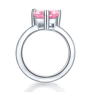 Newborn Baby 925 Sterling Silver Ring Pink Heart Created Zirconia Photo Prop MXFR8232