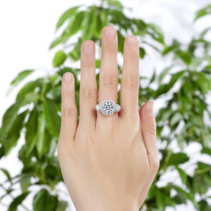 Three-Stone 925 Sterling Silver Promise Engagement Ring Vintage Victorian Art Deco 3.5 Ct MXFR8236