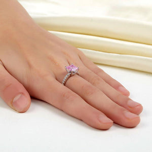 1.5 Ct Fancy Pink Created Zirconia 925 Sterling Silver Wedding Ring Promise Anniversary MXFR8246