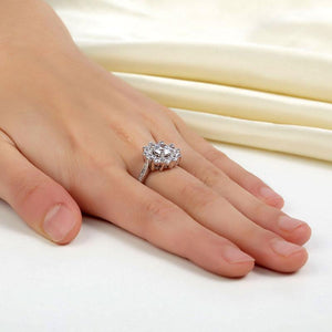Snowflake 925 Sterling Silver Wedding Promise Anniversary Ring 1 Ct Created Zirconia MXFR8265