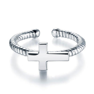 Kids Girls Cross Ring Solid 925 Sterling Silver Children Jewelry Adjustable MXFR8267