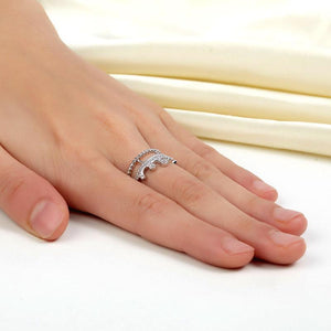 Solid 925 Sterling Silver Ring Crown Shape CZ for Lady Trendy Stylish Jewelry MXFR8277
