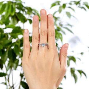 Promise Engagement 2-PC Solid Sterling 925 Silver Twist Solitaire Ring Set Bridal Jewelry MXFR8291