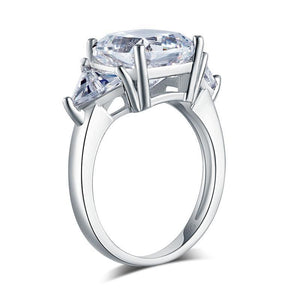 Cushion Cut 4 Carat Solid 925 Sterling Silver Ring Party Luxury Jewelry Created Diamante MXFR8310