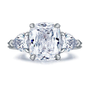5 Carat Solid 925 Sterling Silver Ring Three-Stone Pageant Luxury Jewelry MXFR8311