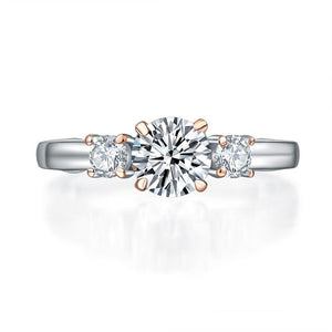 Solid 925 Sterling Silver Wedding Vintage Style Ring 1 Ct Two Tone Color MXFR8331