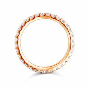 Eternity Ring Created Zirconia Solid Sterling 925 Silver Rose Gold Plated Wedding Band MXFR8334