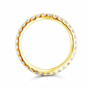 Eternity Ring Created Zirconia Solid Sterling 925 Silver Yellow Gold Plated Wedding Band MXFR8335
