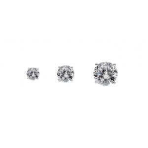 Sterling Silver 5mm Cubic Zirconia Studs