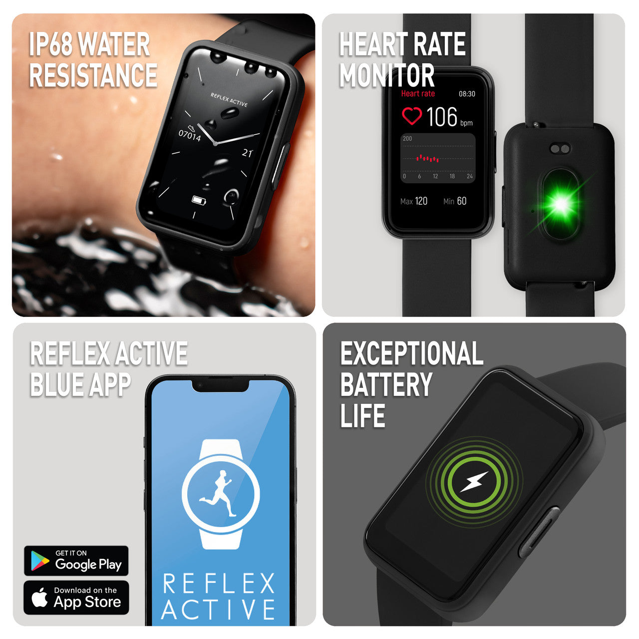 Reflex Active SERIES 49 Smart Calling Watch Black Strap