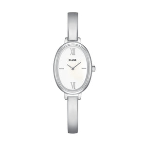 CLUSE L'Ovale Steel, White/Silver Watch CW16102