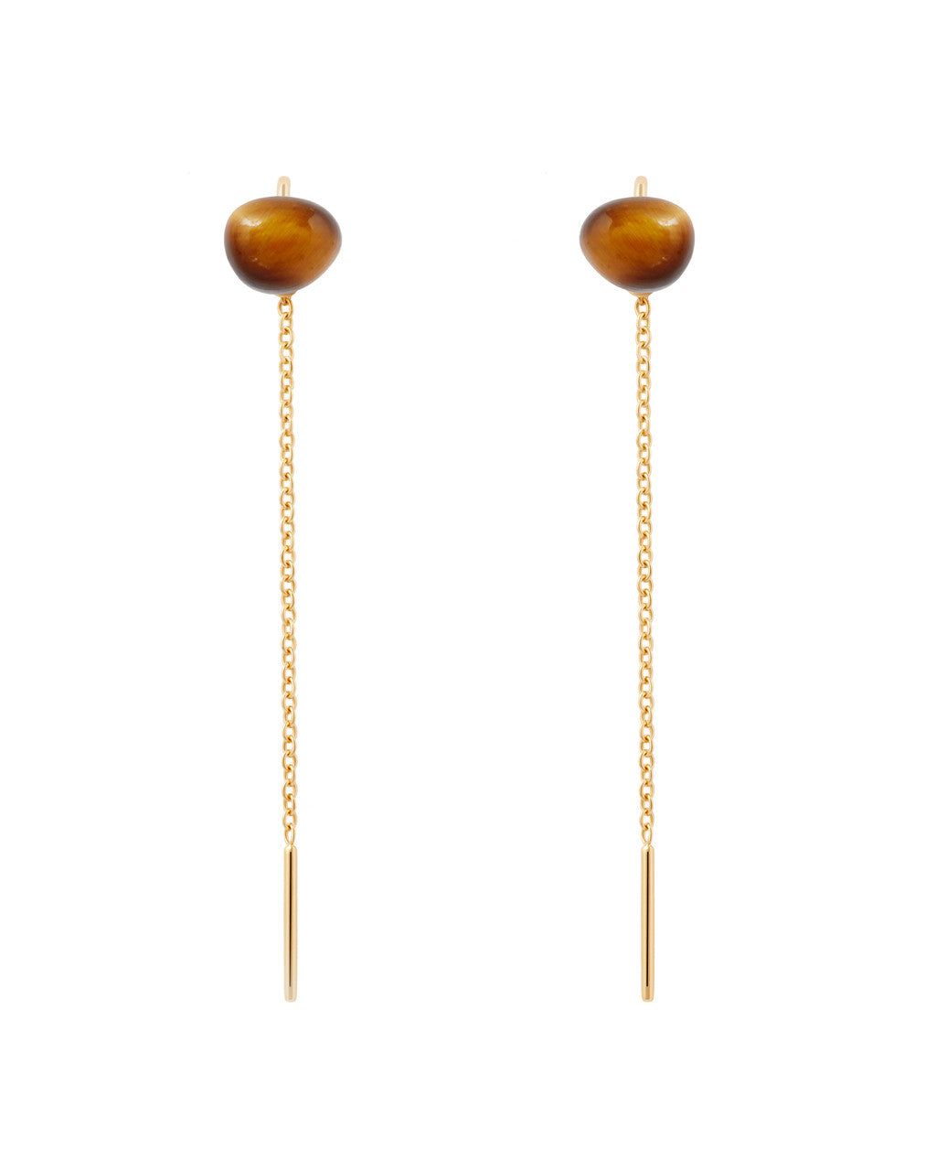 PDPAOLA Tiger Eye Lyra Earrings