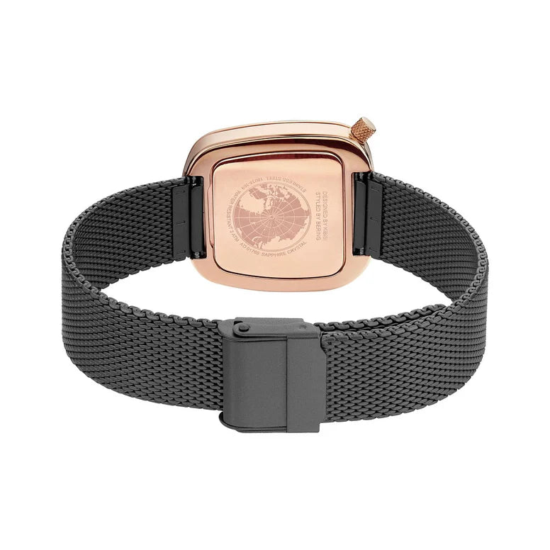 BERING Pebble Grey Rose Gold 37mm Dial Mesh 18034-369