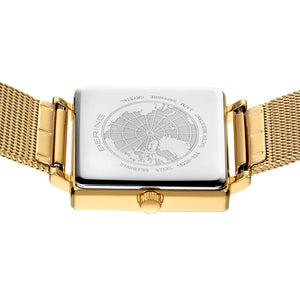 BERING Classic Gold Square White 26mm Dial Gold Milanese 18226-334
