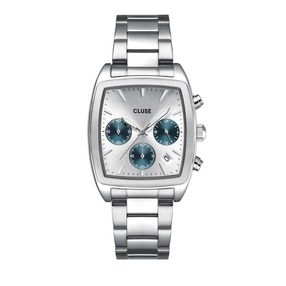 CLUSE Quartaut Chrono Silver Blue/Silver Link