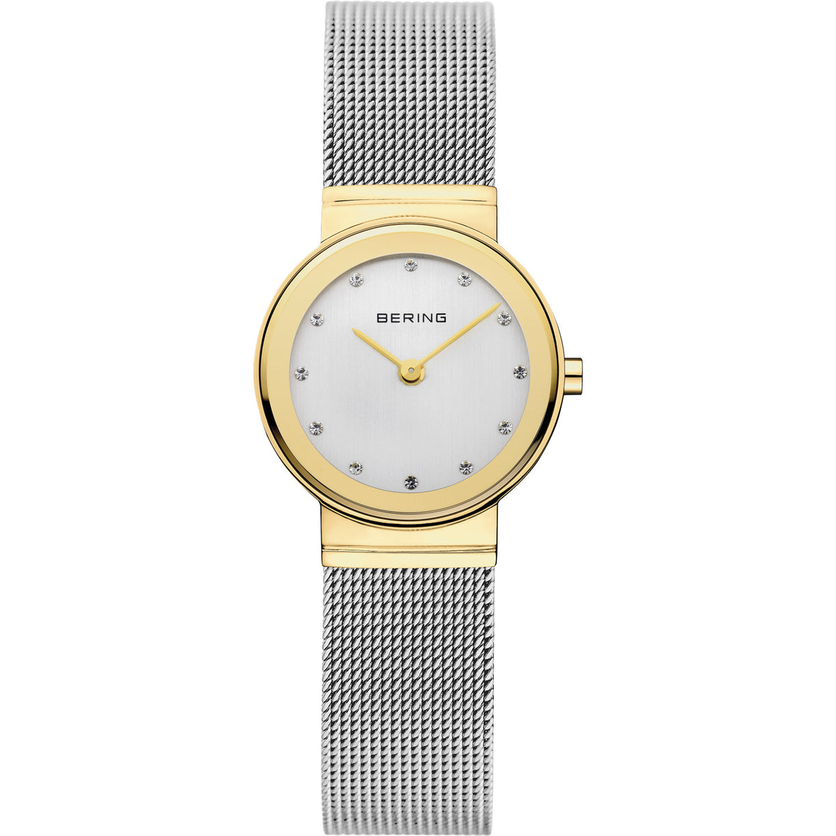 Bering Classic Polished Gold Silver Mesh Watch