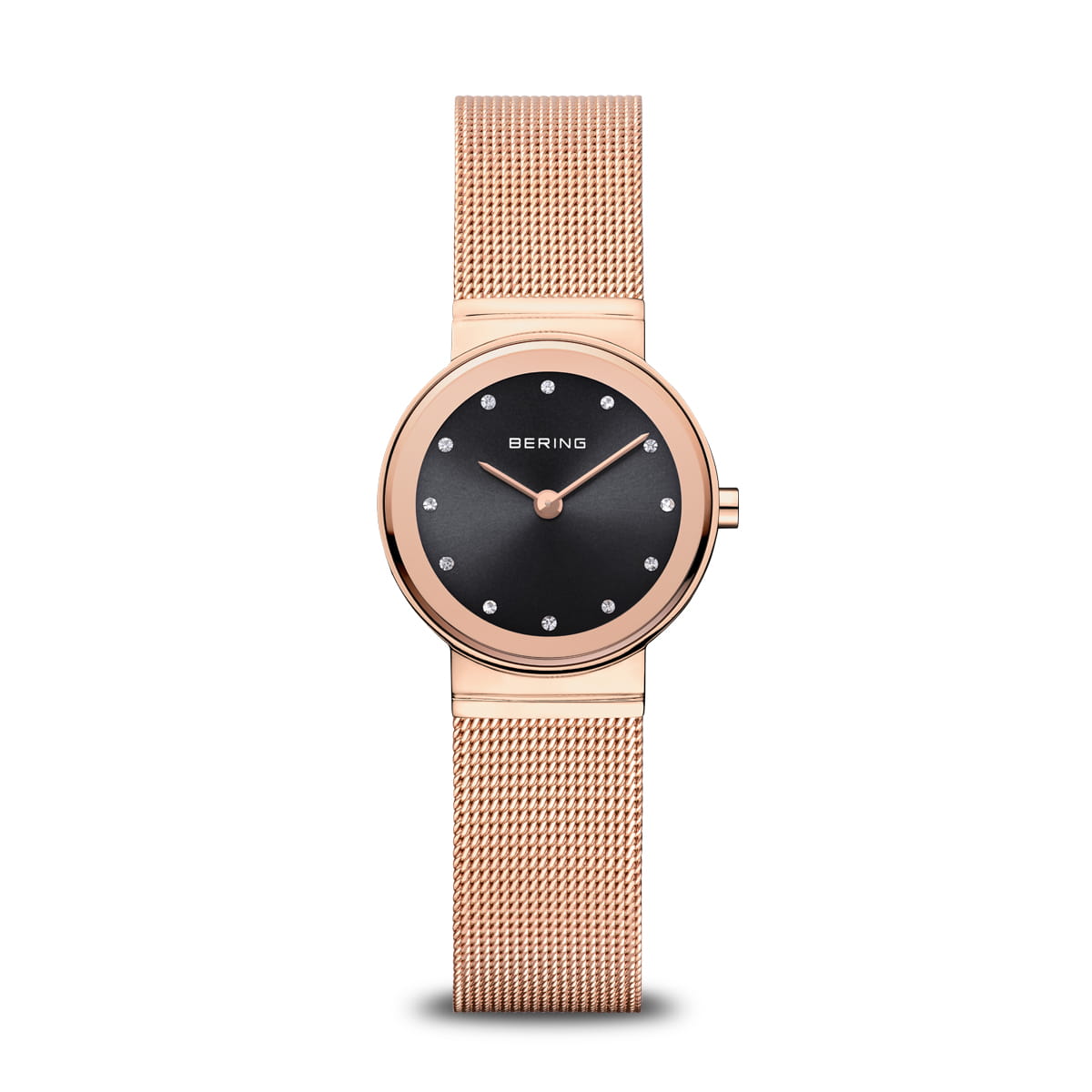 BERING Polished Rose Gold Milanese strap