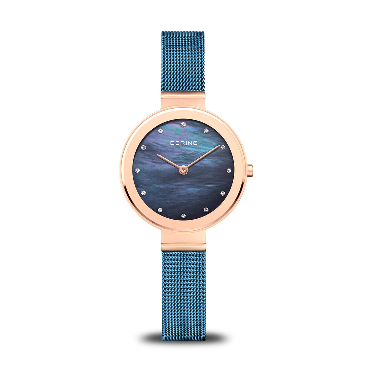 BERING Brushed Rose Gold Milanese Strap