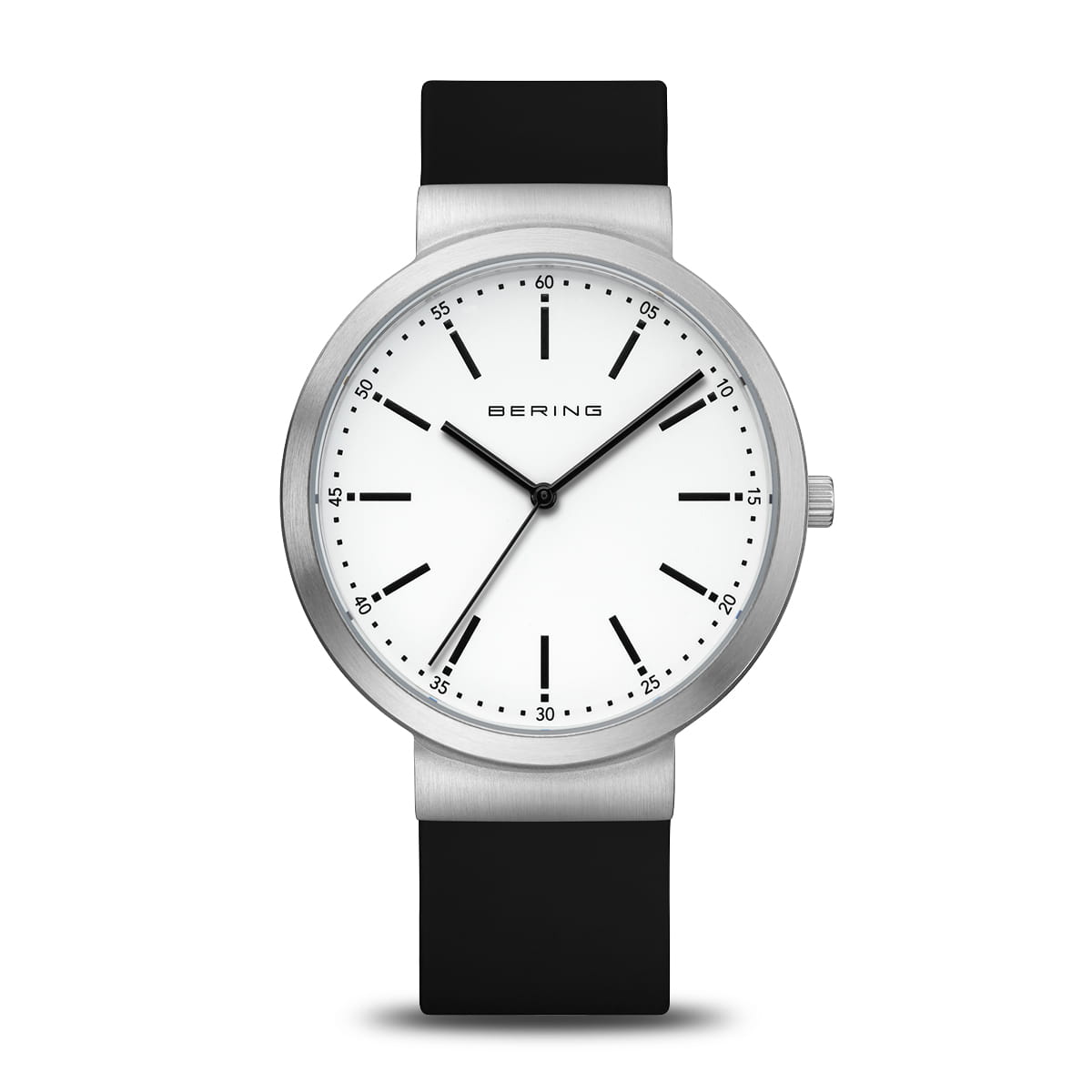 BERING Classic Polished Silver Silicone Strap