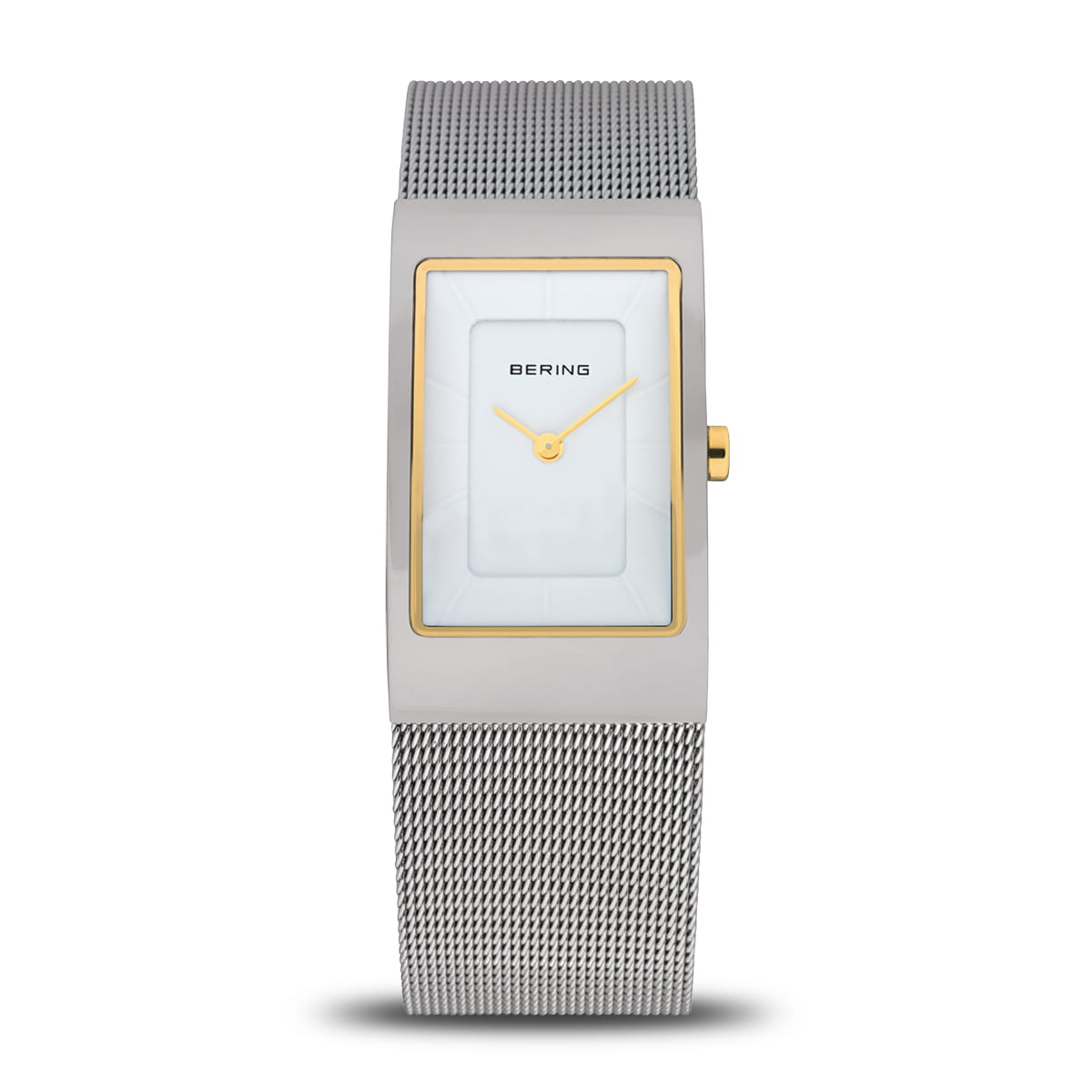 BERING Classic Polished Silver Angular Shape Watch
