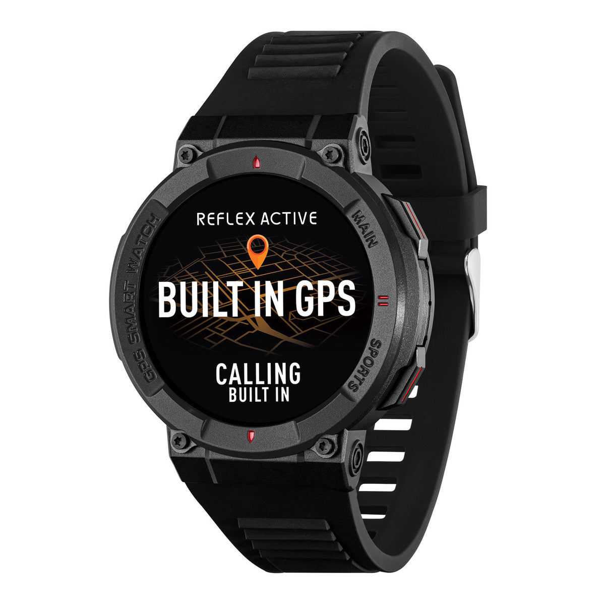 Reflex Active SERIES 43 GPS Smart Watch Black Silicone