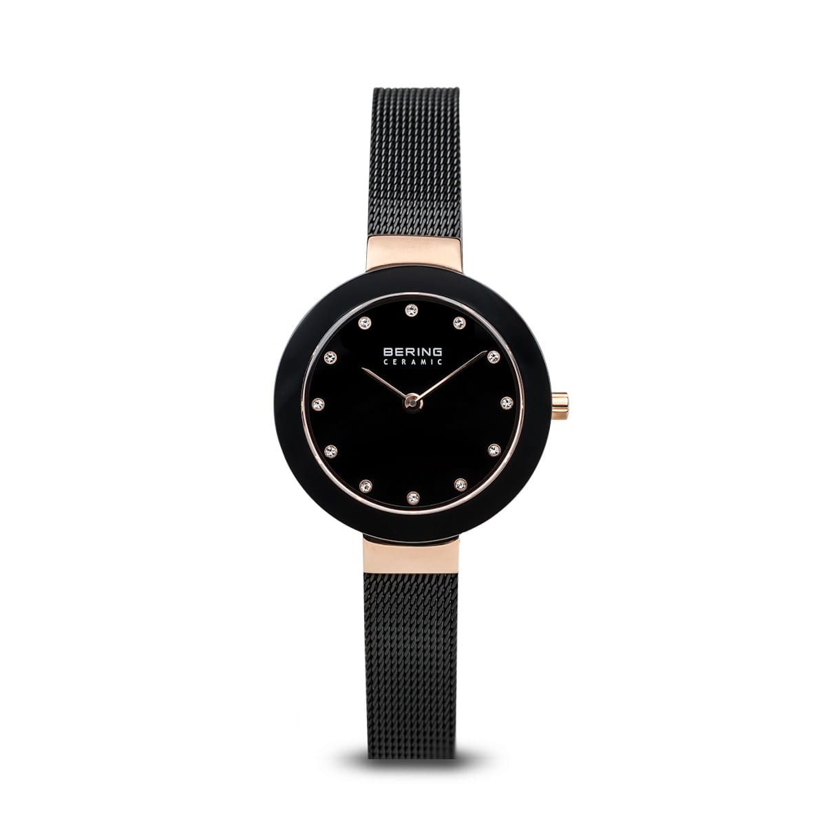 BERING Polished Rose Gold Case Black Dial