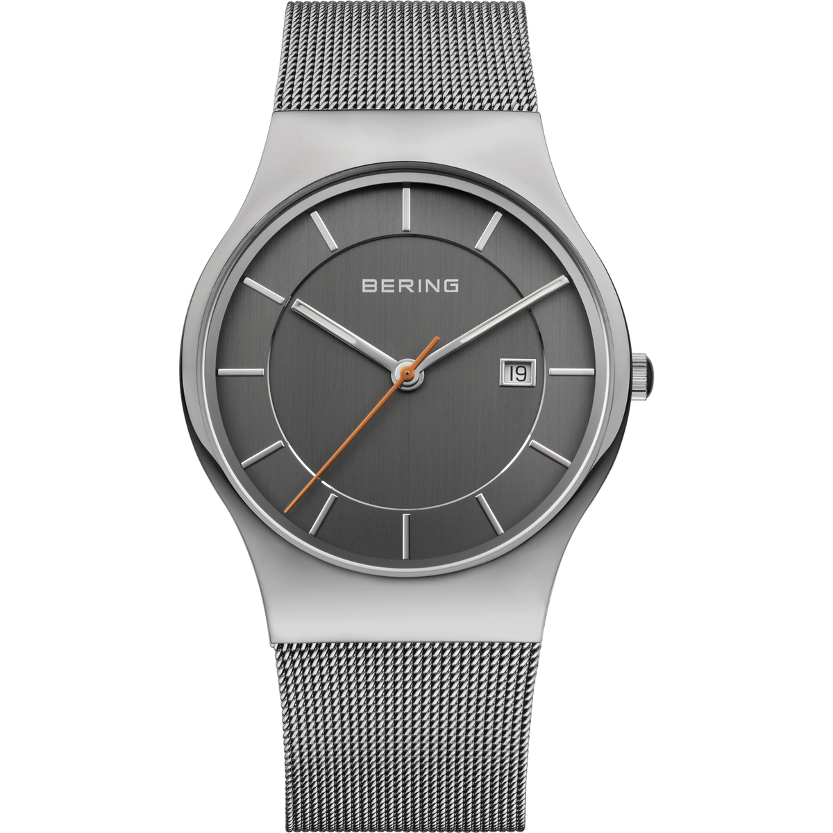 Bering Classic Polished Silver Mesh Watch