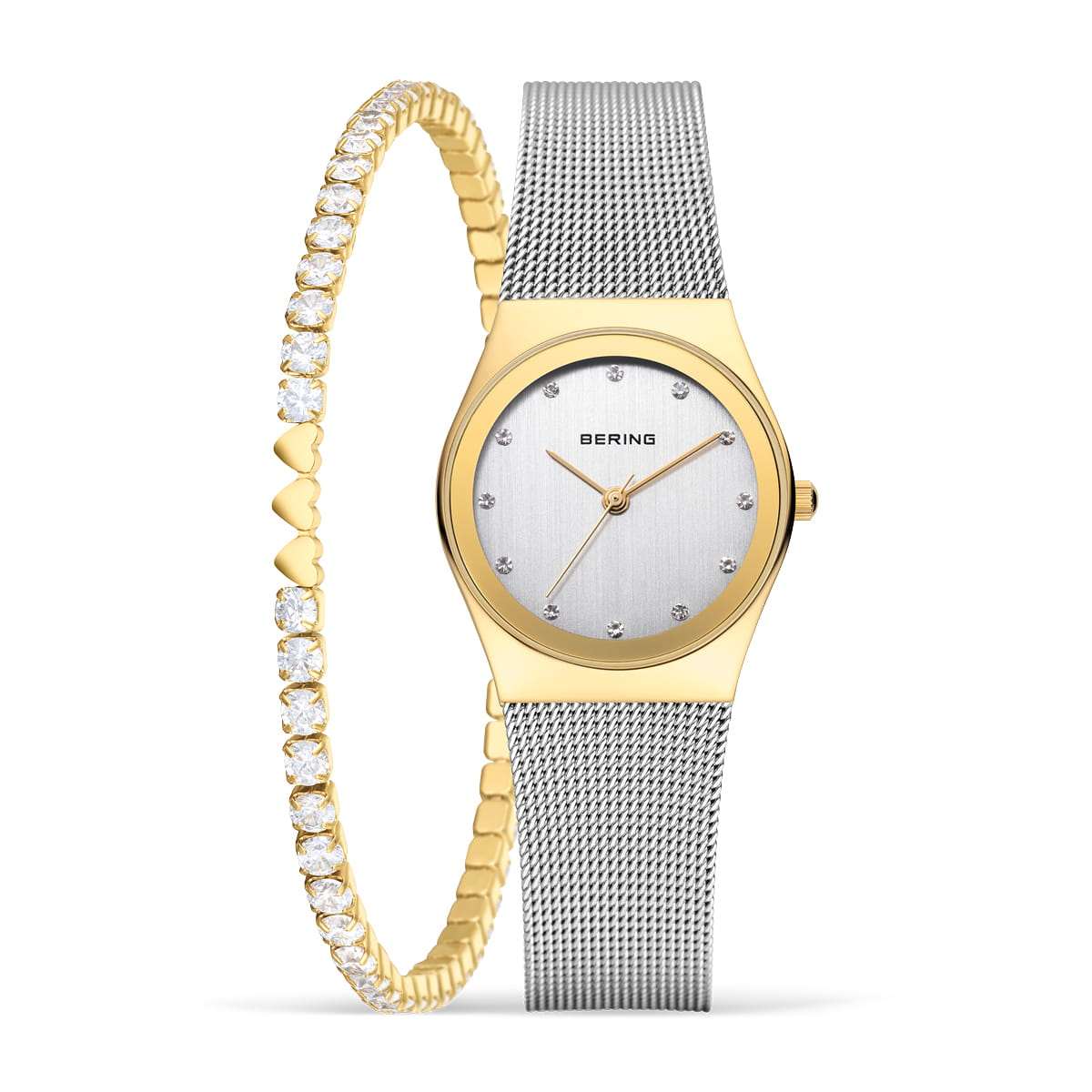 BERING Classic Polished Gold Ladies Watch Gift Set