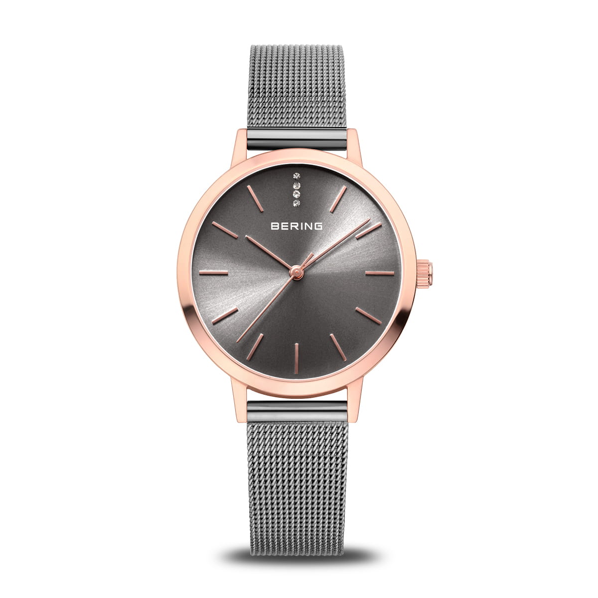 BERING Classic Polished Rose Gold Ladies Watch