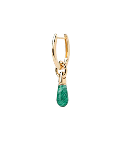 PDPAOLA Green Aventurine Jupiter Single Hoop