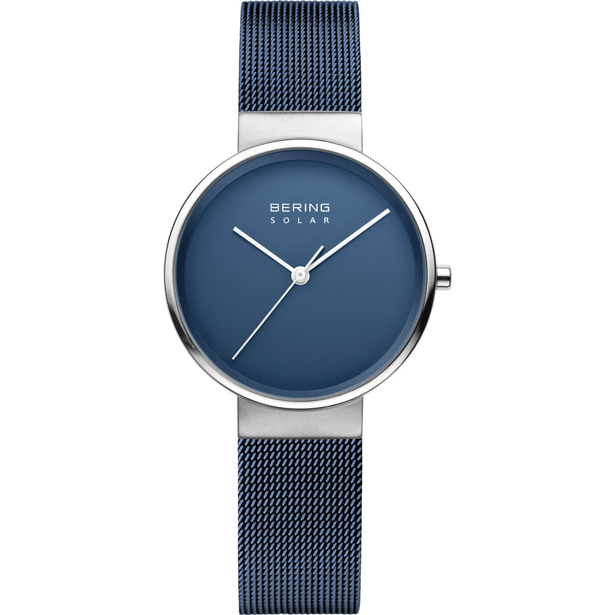 Bering Ladies Brushed Silver Solar Blue Watch