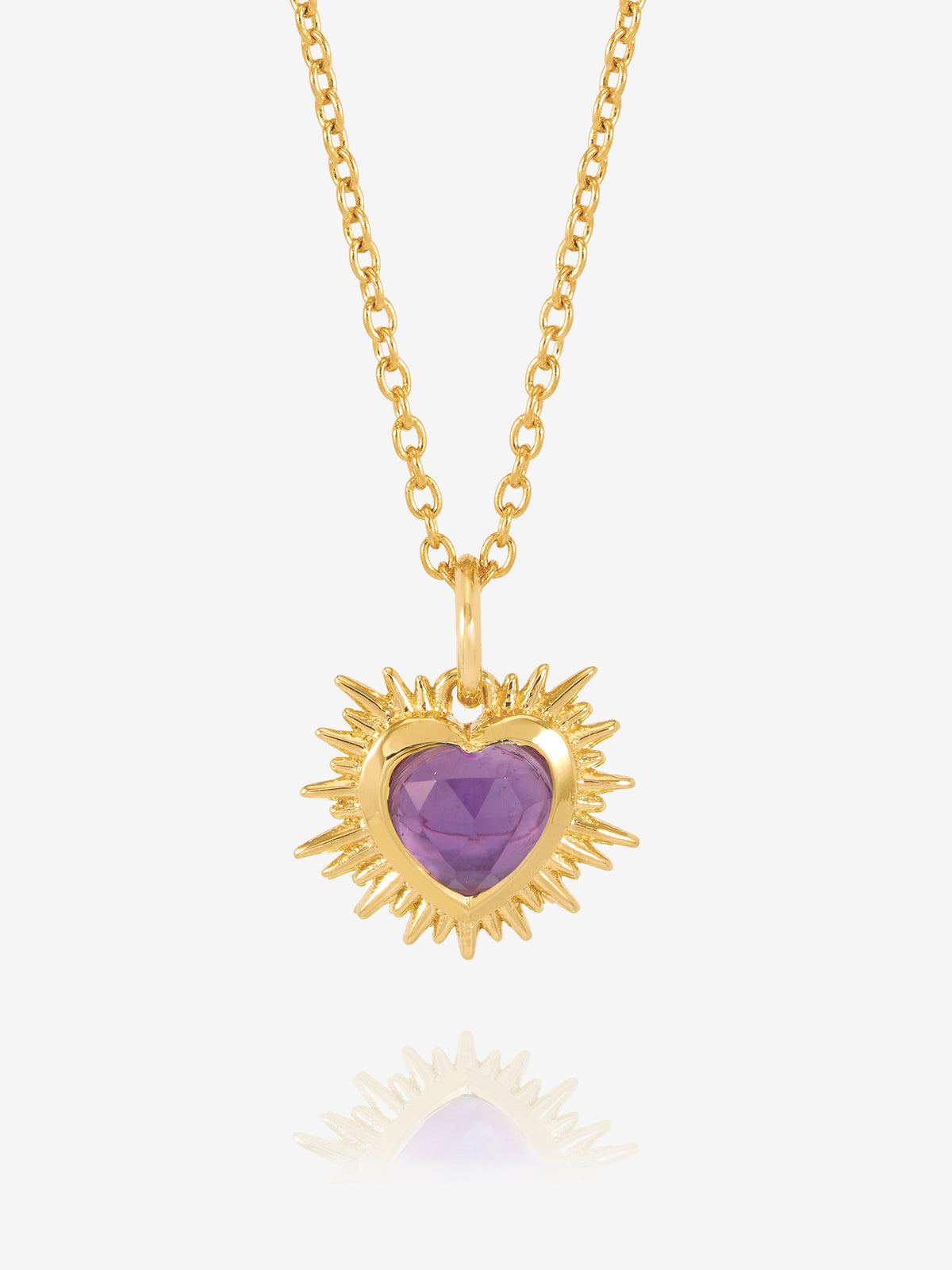 Rachel Jackson Electric Love Birthsone Heart Necklace Gold