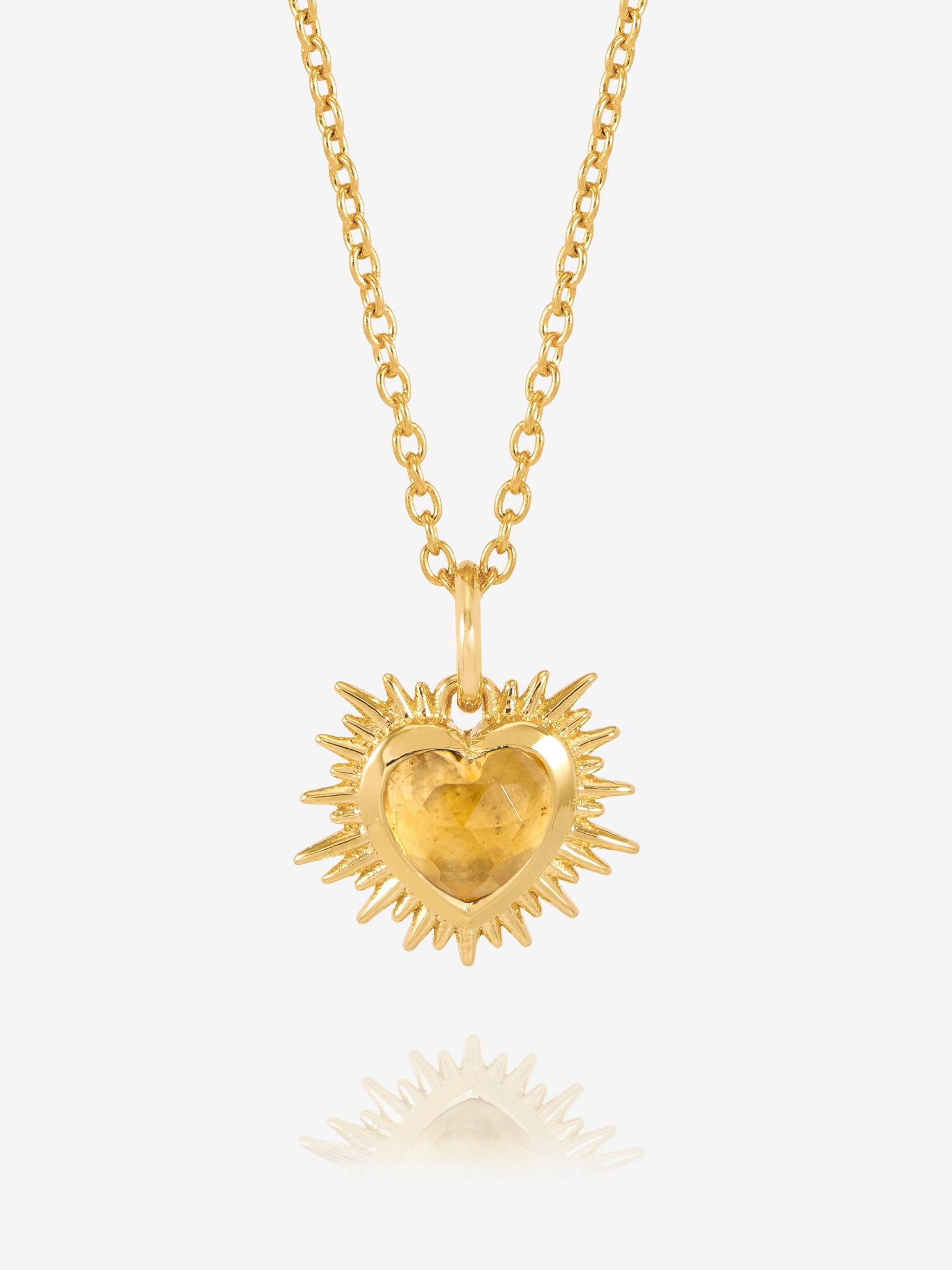 Rachel Jackson Electric Love Birthsone Heart Necklace Gold
