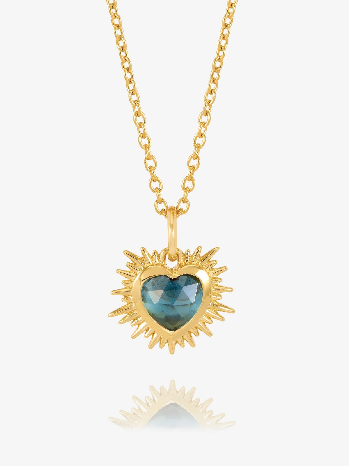 Rachel Jackson Electric Love Birthsone Heart Necklace Gold