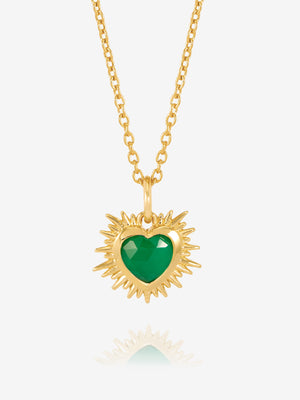 Rachel Jackson Electric Love Birthsone Heart Necklace Gold
