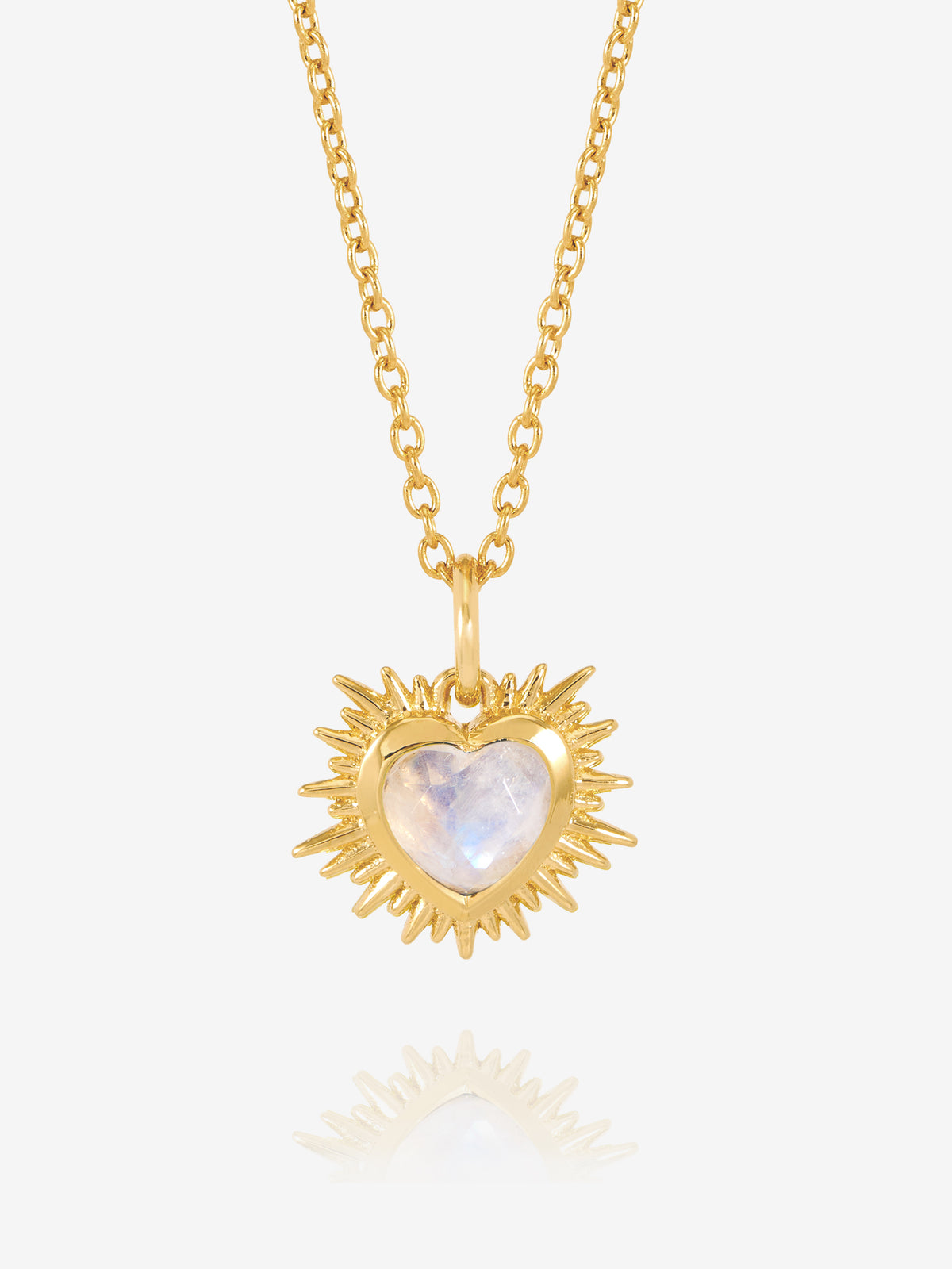 Rachel Jackson Electric Love Birthsone Heart Necklace Gold