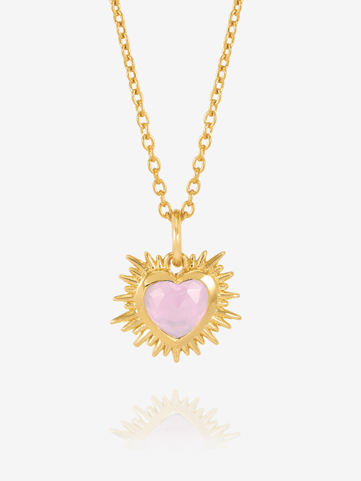 Rachel Jackson Electric Love Birthsone Heart Necklace Gold