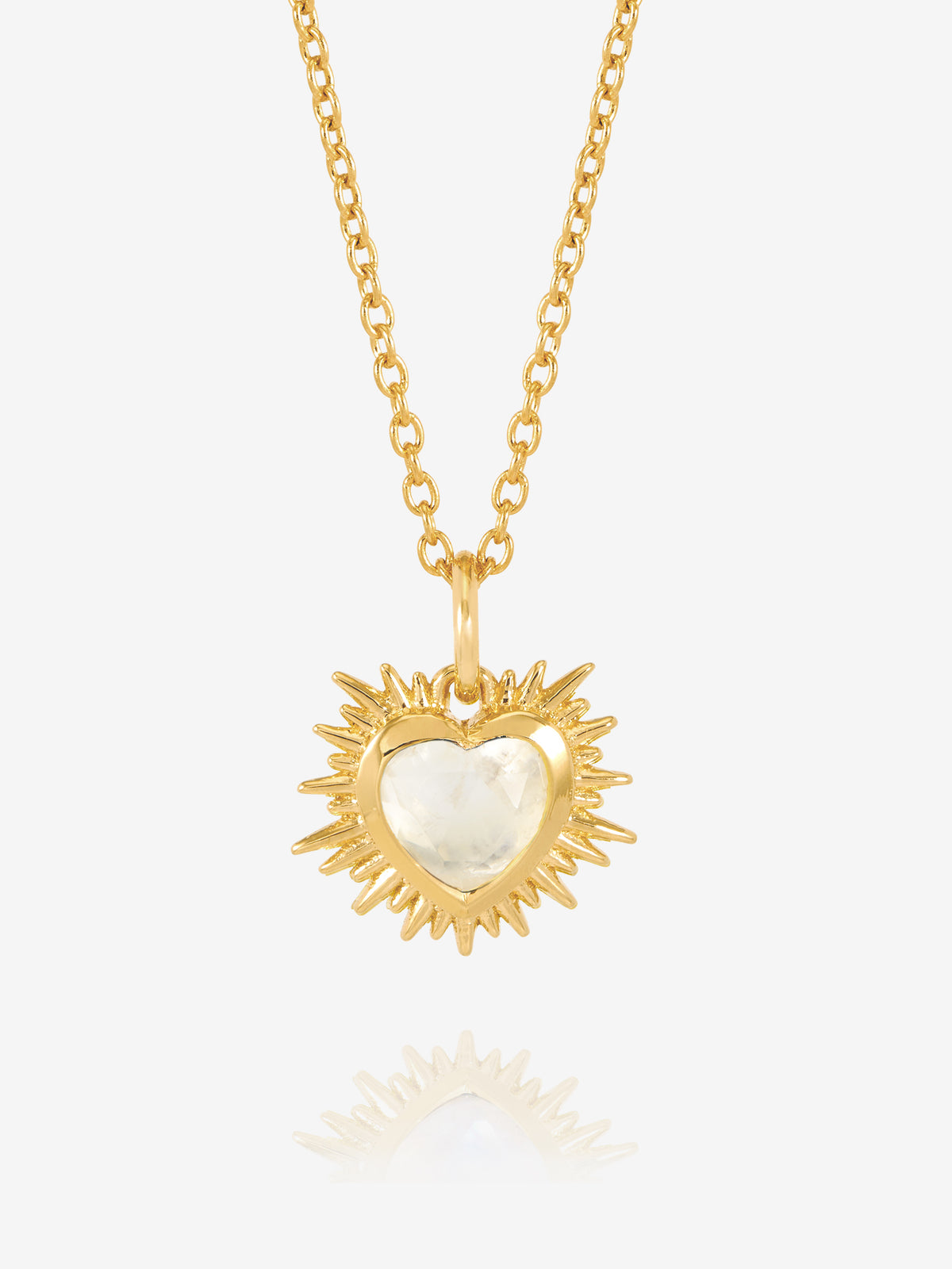 Rachel Jackson Electric Love Birthsone Heart Necklace Gold