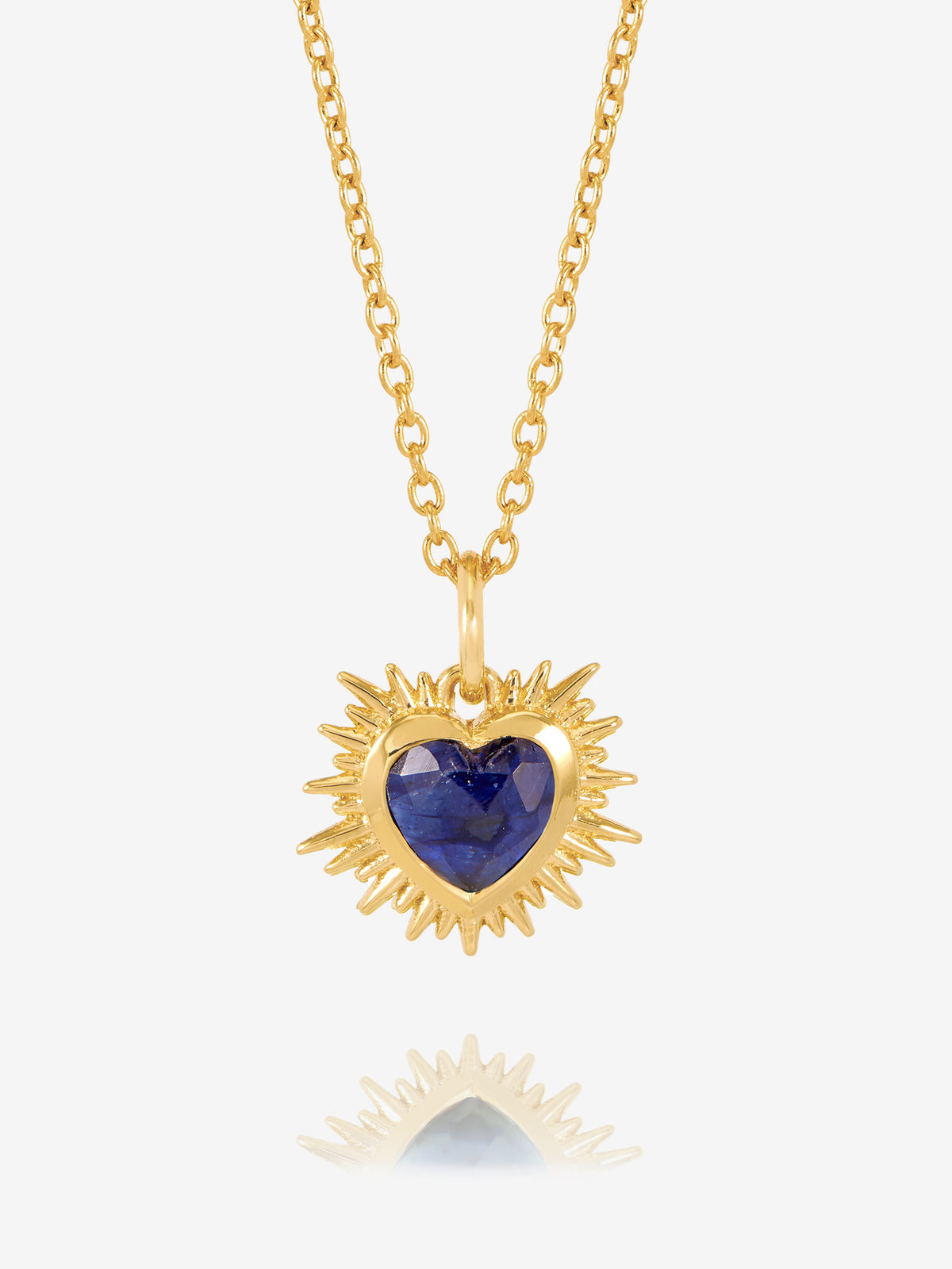 Rachel Jackson Electric Love Birthsone Heart Necklace Gold
