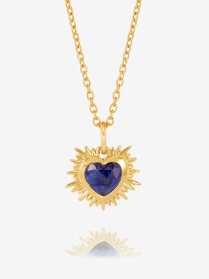Rachel Jackson Electric Love Birthsone Heart Necklace Gold