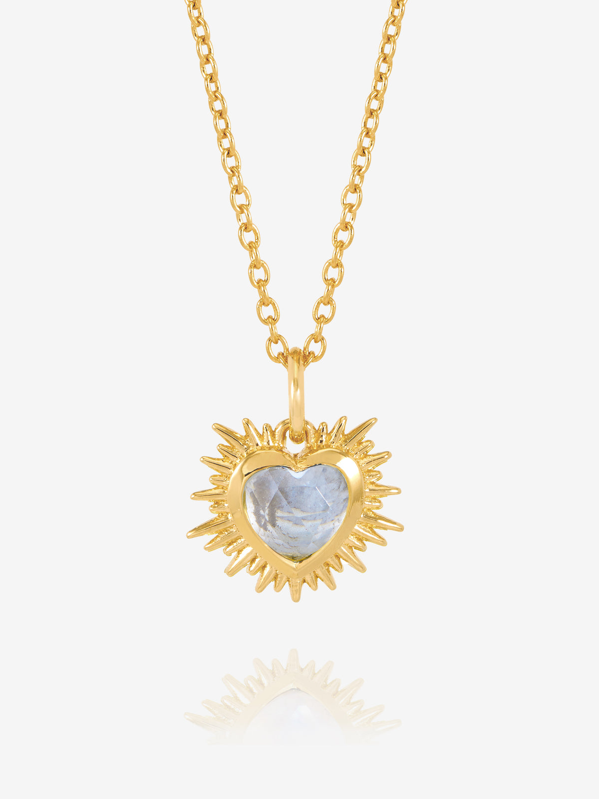 Rachel Jackson Electric Love Birthsone Heart Necklace Gold