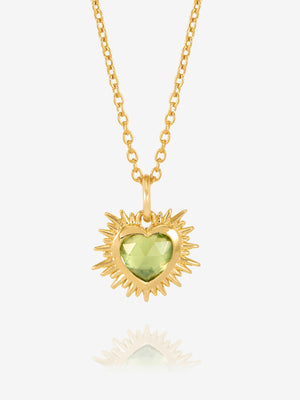 Rachel Jackson Electric Love Birthsone Heart Necklace Gold