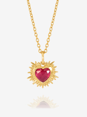 Rachel Jackson Electric Love Birthsone Heart Necklace Gold