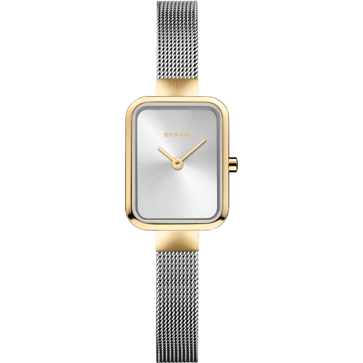 Bering Petite Square 35mm Silver Gold Milanese Strap Watch