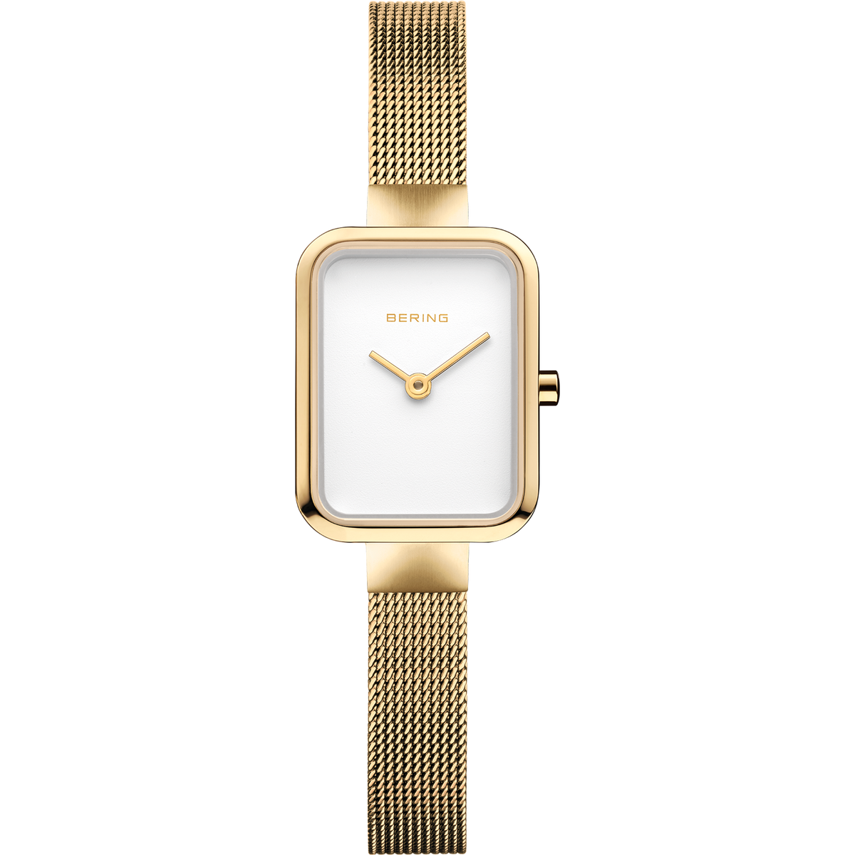 Bering Petite Square 35mm Gold Milanese Strap Watch