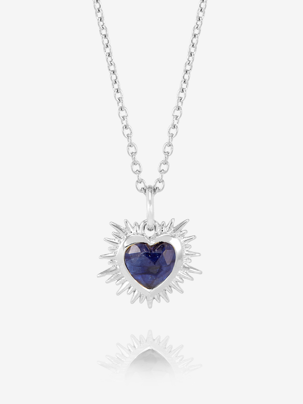 Rachel Jackson Electric Love Birthsone Heart Necklace Silver