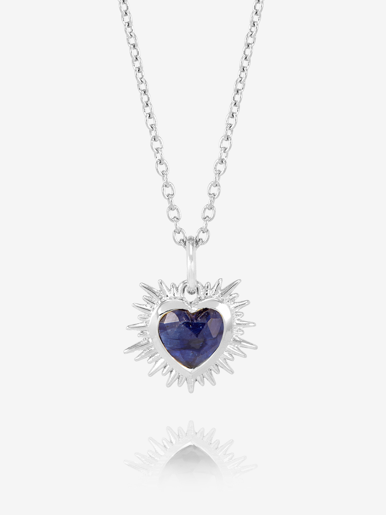 Rachel Jackson Electric Love Birthsone Heart Necklace Silver
