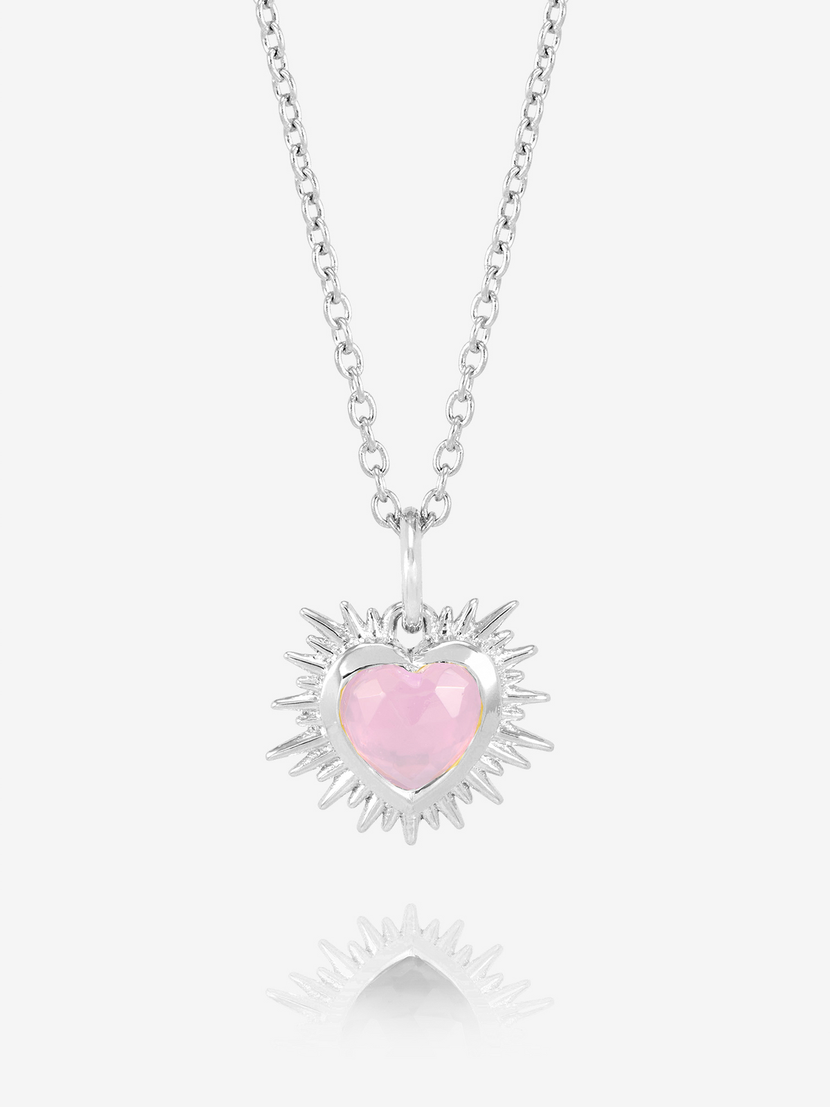 Rachel Jackson Electric Love Birthsone Heart Necklace Silver